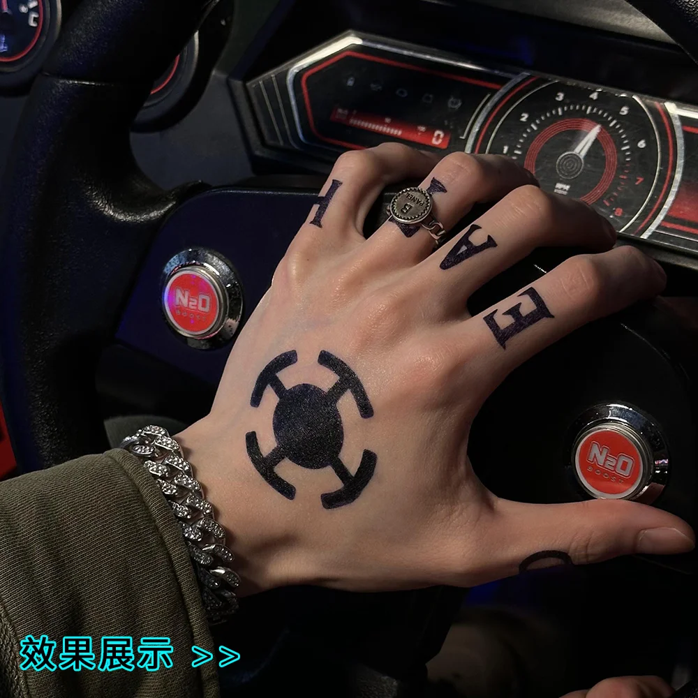 Anime One Piec Trafalgar D. Water Law Opisthenar Cosplay Adesivo per tatuaggi Adesivo temporaneo impermeabile Accessori per personaggi
