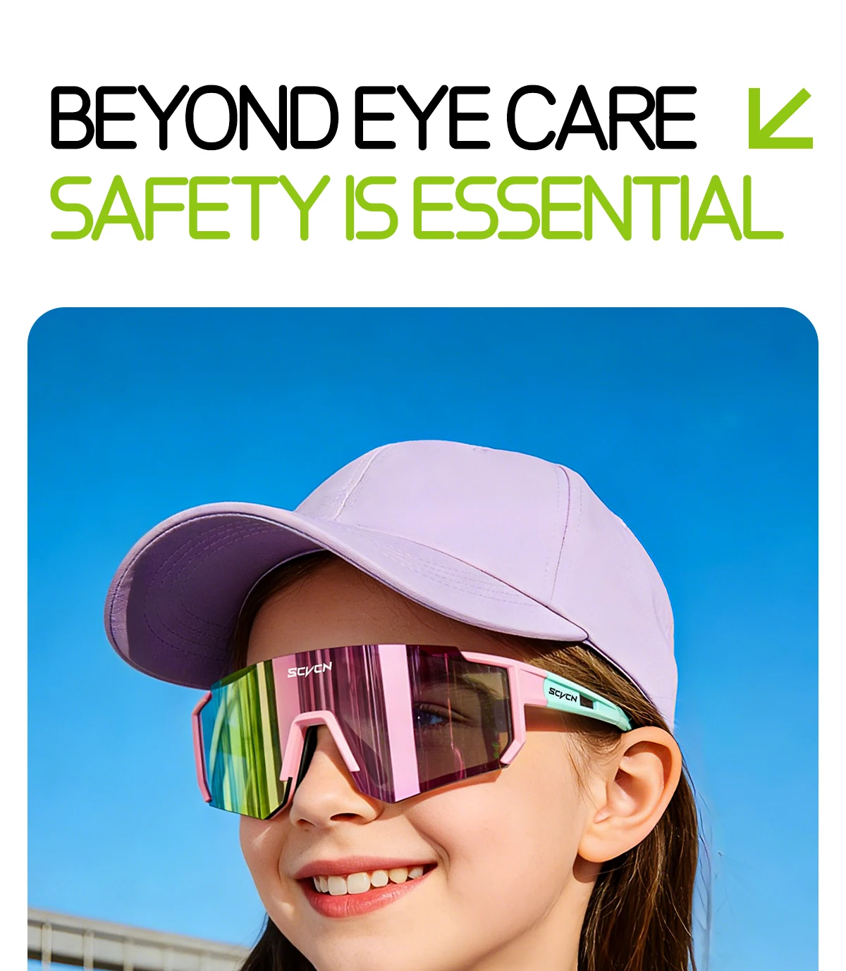 SCVCN Kinder-Radsportbrillen Mädchen-Sportbrillen UV400 Jungen Baseball Outdoor Laufen Wandern Eyewear Sonnenbrillen 2026 – Detail 8