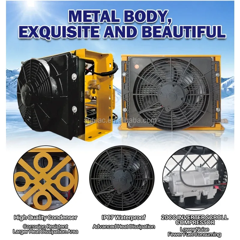12V 24V Rear Mounted Split Truck Parking Air Conditioner Electric Battery Operated Truck Sleeper Air Conditioner