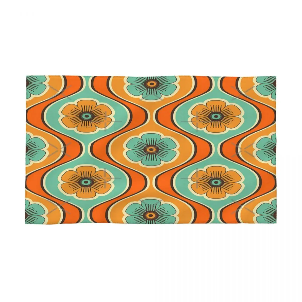 

70s Style Mid-Century Modern 1970s Hippie Flower 40x70cm Face Wash Cloth Microfibre Fabrics Suitable for Tour Souvenir Gift