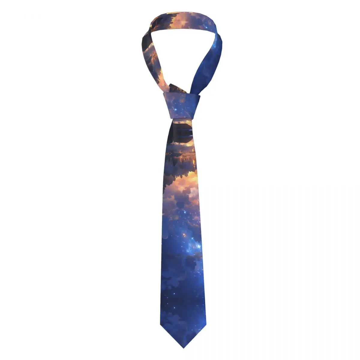 

Mens Tie Classic Neckties Anime Style Galaxy Background Narrow Collar Slim Casual Tie Accessories Gift