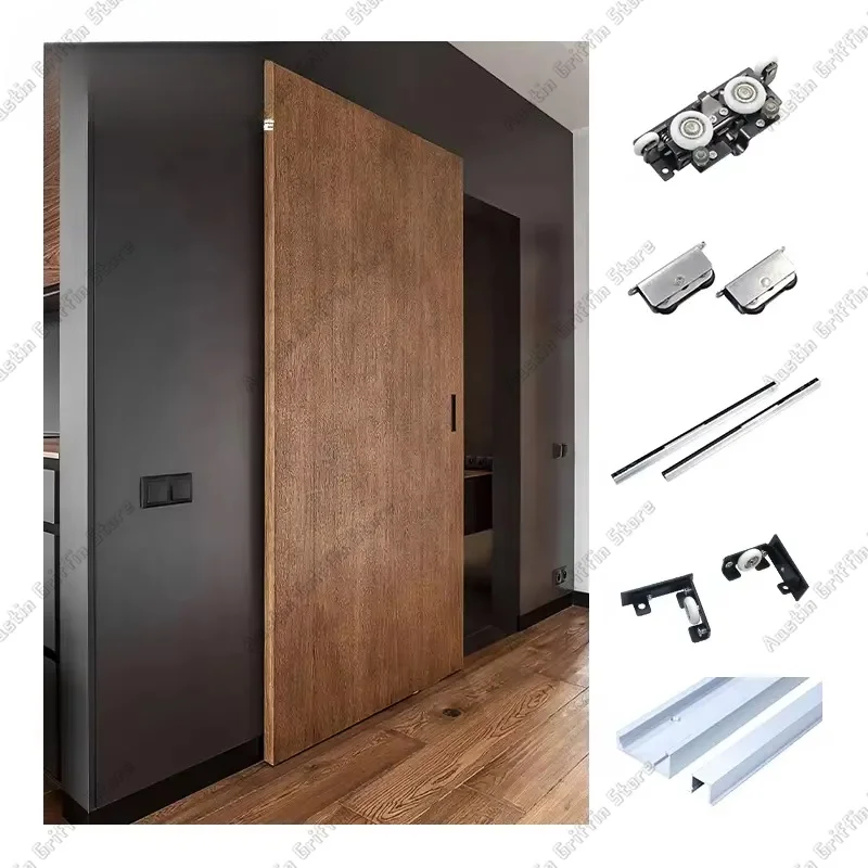 Magic Hidden Barn Door Trackless Ghost Sliding Door Mechanism System For Furniture Accessories