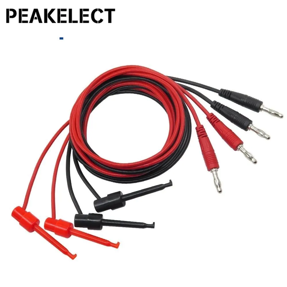 Peakselect P1039 2/4szt 4mm wtyczka bananowa do zaczepy testowe z uchwytami przewód testowy do multimetru 1M drut 500V/5A