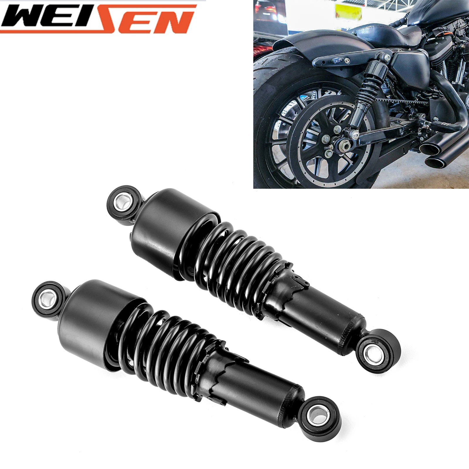 

267mm 10.5" Rear Shock Absorbers Lowering Slammer Kits Preload Adjustable for Harley Sportster 883&1200 1988-2003 & 2004-2023