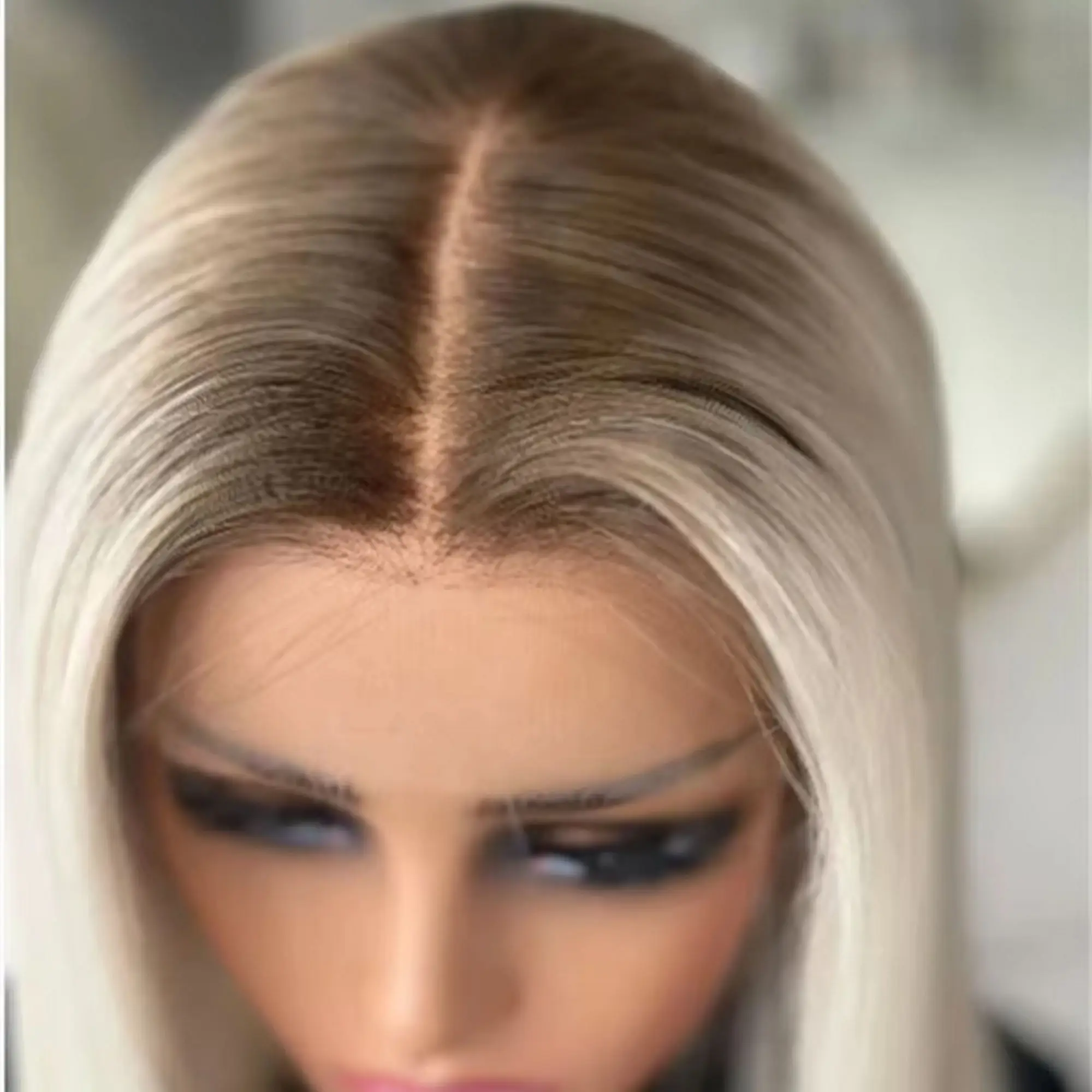 middle-part-white-blonde-synthetic-lace-front-wig-with-natural-dark-rootsstraight-13-4-hd-transparent-lace-wig-on-clearance-sale