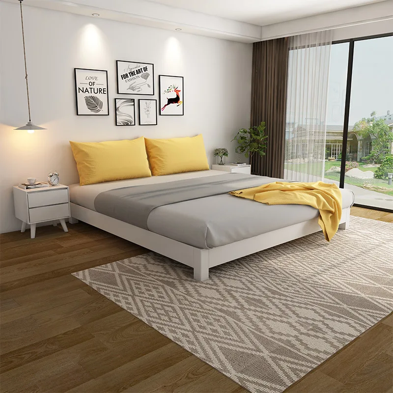 Modern Nordic Style Home Furniture Bedroom Set Queen & King Size Solid Wood Bed Frame Multifunctional Storage Tatami Wooden Beds - view 6