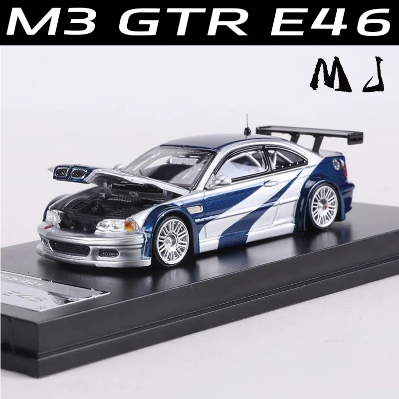 MJ 1:64 M3 GTR E46 سبيكة موتور مركبة دييكاست نماذج ألعاب السيارات جمع هدايا عيد الميلاد الصبي