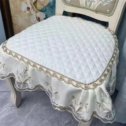 Modern Style Home Dining Chair Cushion Hotel Restaurant Lace Decoration Chair Seat Mat Horseshoe Shaped Non-slip Chair Cushion