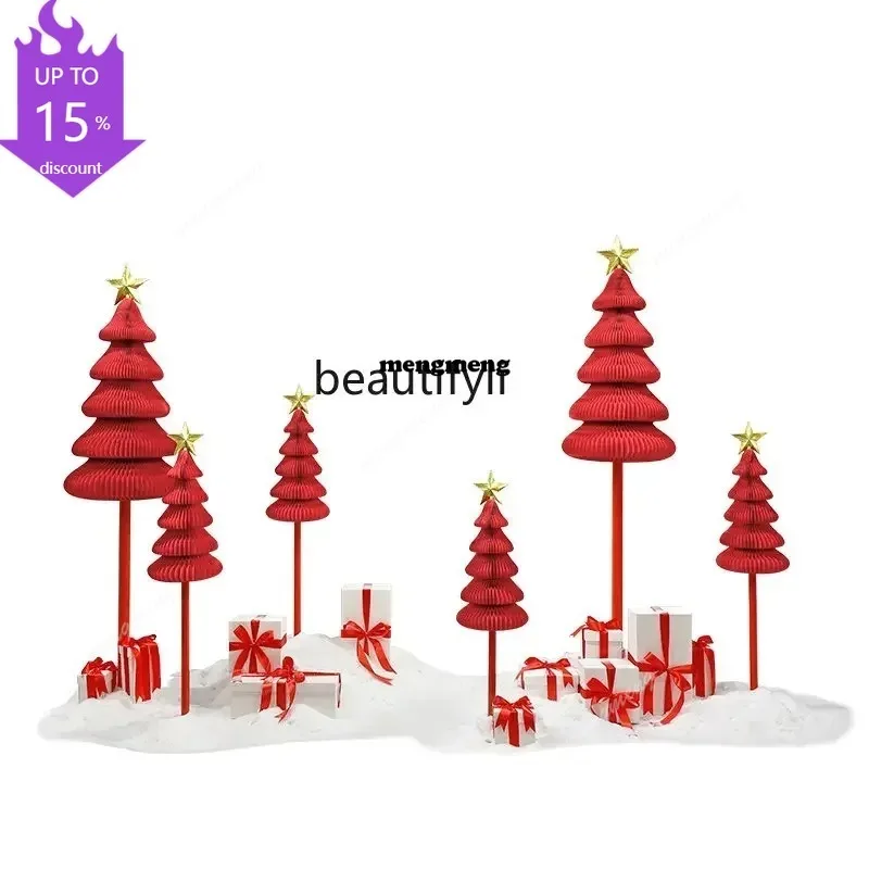 

SS 8350ZQ Декоративные элементы для витрин: красная новогодняя елка, рождественская сцена, реквизит для оформления торговых центров и магазинов