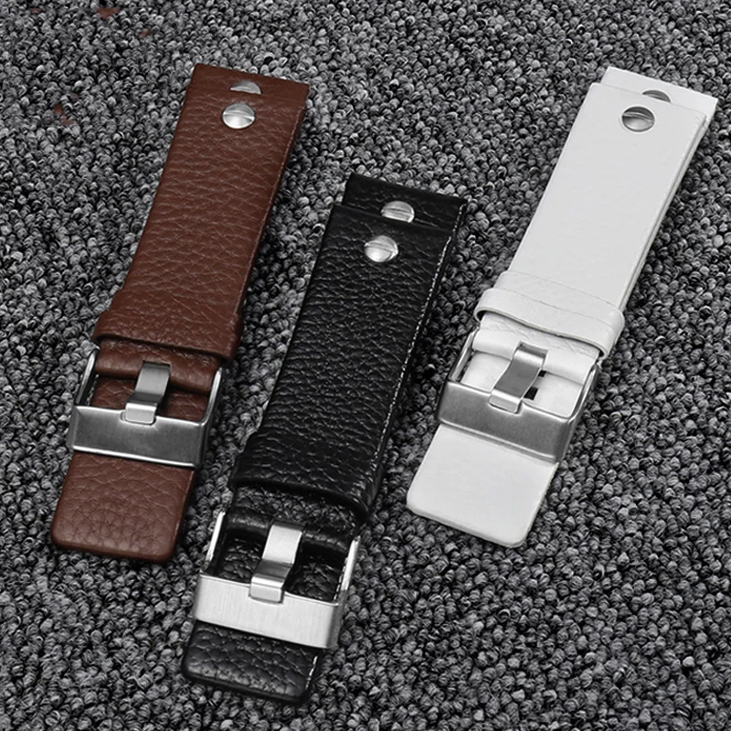 For Diesel DZ7257 DZ4323 DZ7348 DZ7313 DZ7312 DZ7350 Genuine leather watch strap men large dial riveted cowhide watchband