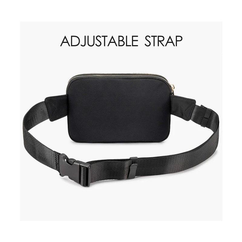 Fanny Packs for Women Black Crossbody Waist Belt Bag with Multi-Pockets Cute Fashionable Plus Size Hip Bum Bag Concerts Shopping