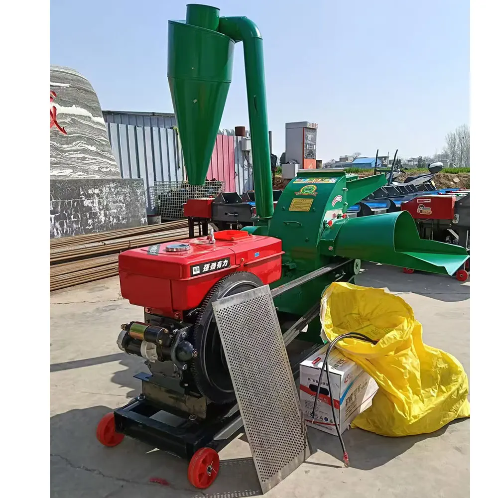 Mobile Cyclone Hammer Mill Animal Feed Grinder Electric Corn Straw Grain Crusher Small Farm Feed Processing Machine