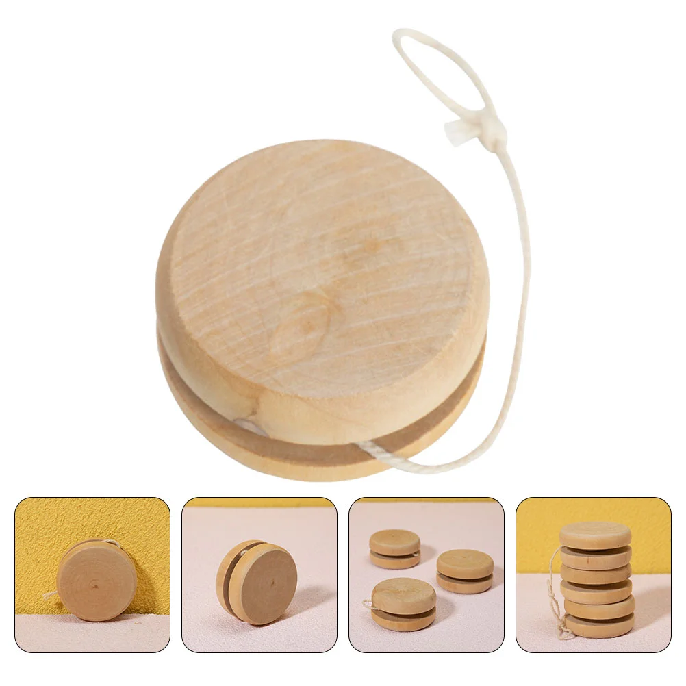 5 pezzi pianura Yo-yo palla unisex corda di legno palla portatile Yo-yo palla educativa palline Yo-Yo palla di corda di legno giocattolo