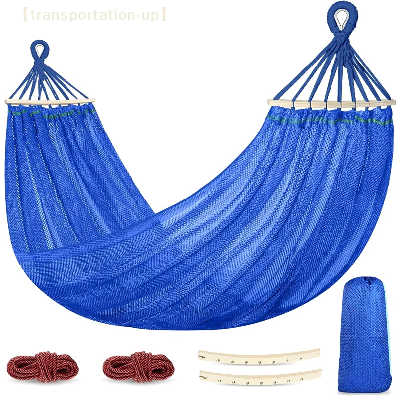 Outdoor Portable Camping Swing Ice Silk Hammock Sturdy Thickened Nylon Mesh Hammock Breathable Garden Hanging Swing