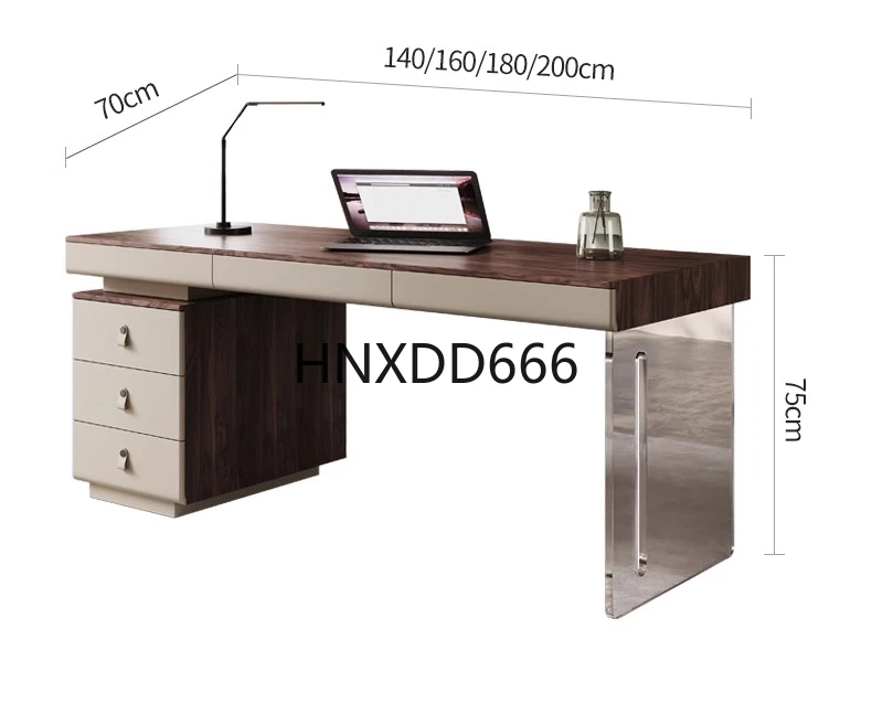 

Minimalist antique solid wood desk walnut color