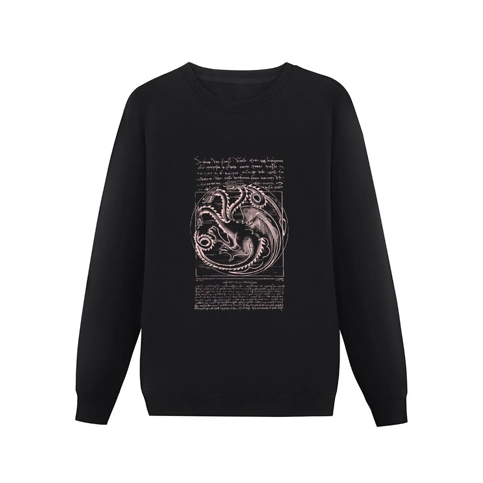 Vitruvian Dragon Pullover Hoodie japanese style mens clothing clothes for men men sweatshirt