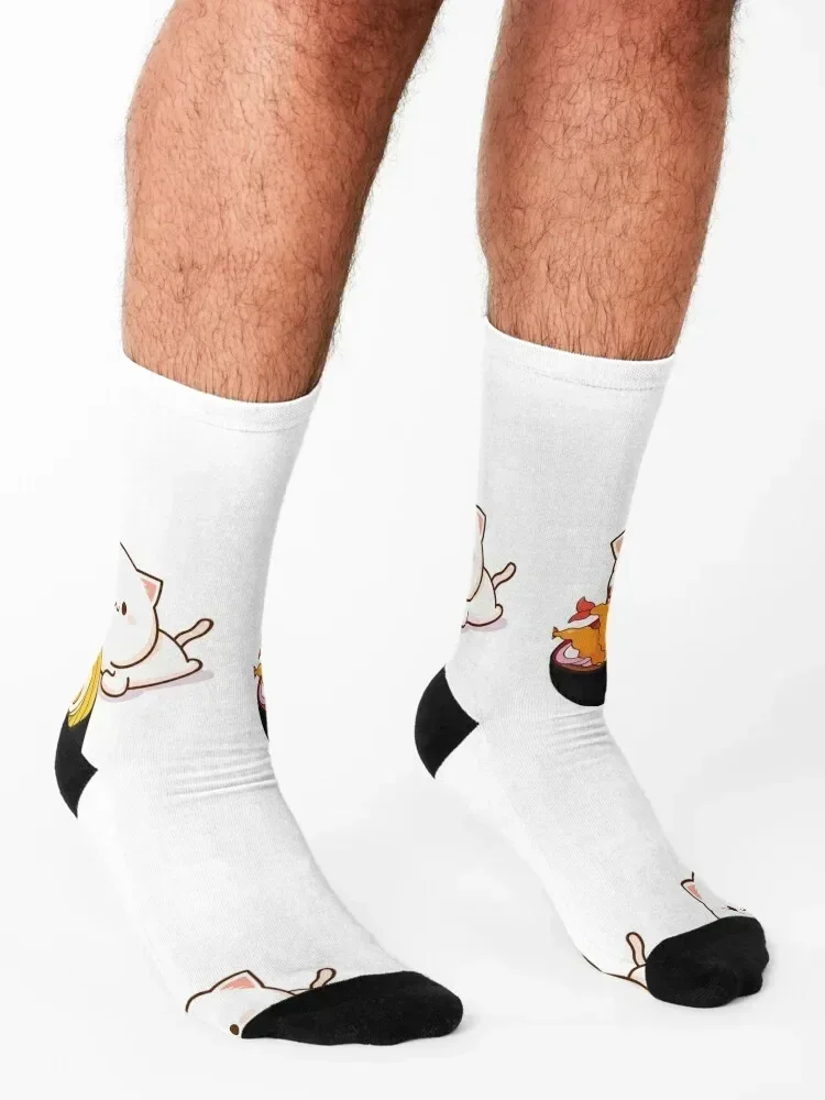 Calcetines kawaii neko ramen cat Japón, calcetines divertidos y bonitos de Rugby, calcetines navideños para hombres y mujeres