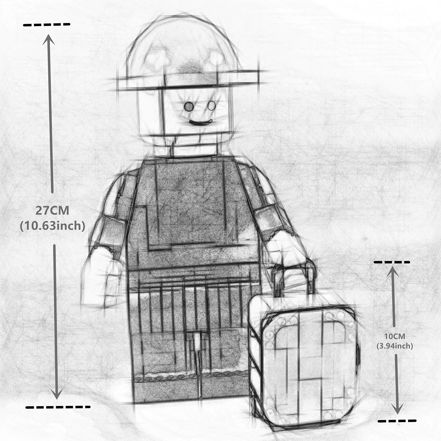 الإنسان الأعلى مع نموذج حقيبة صفراء اللبنات 40649 40817 التجمع الإبداعي 838 قطعة الطوب لعبة عيد الميلاد الهدايا #6
