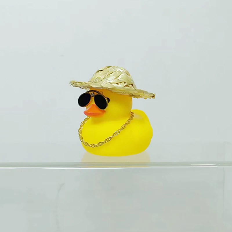 Car Center Console Decoration Pieces Small Yellow Duck Series Straw Hat Duck Car Interior Decoration Accessories