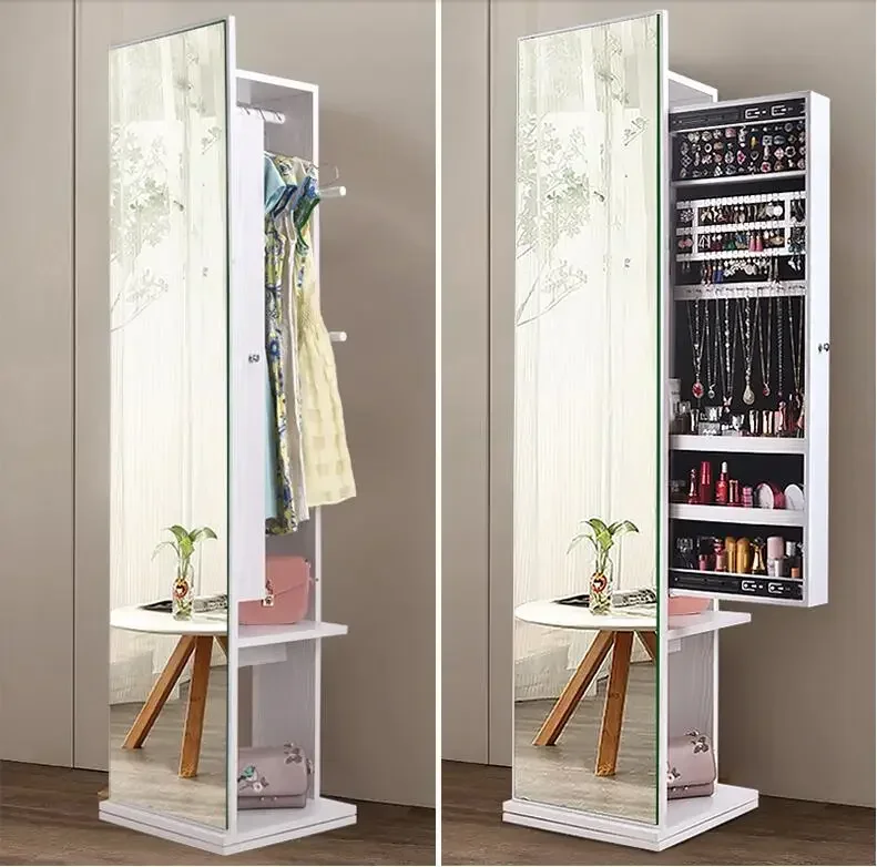 

Cloakroom floor mirror simple modern living room storage cabinet multi functional rotary fitting mirror