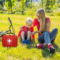 2025 Waterproof PU First Aid Bag Empty for Outdoor Travel Car Home Emergency Survival Kit Household Camping Small Medical Box 6