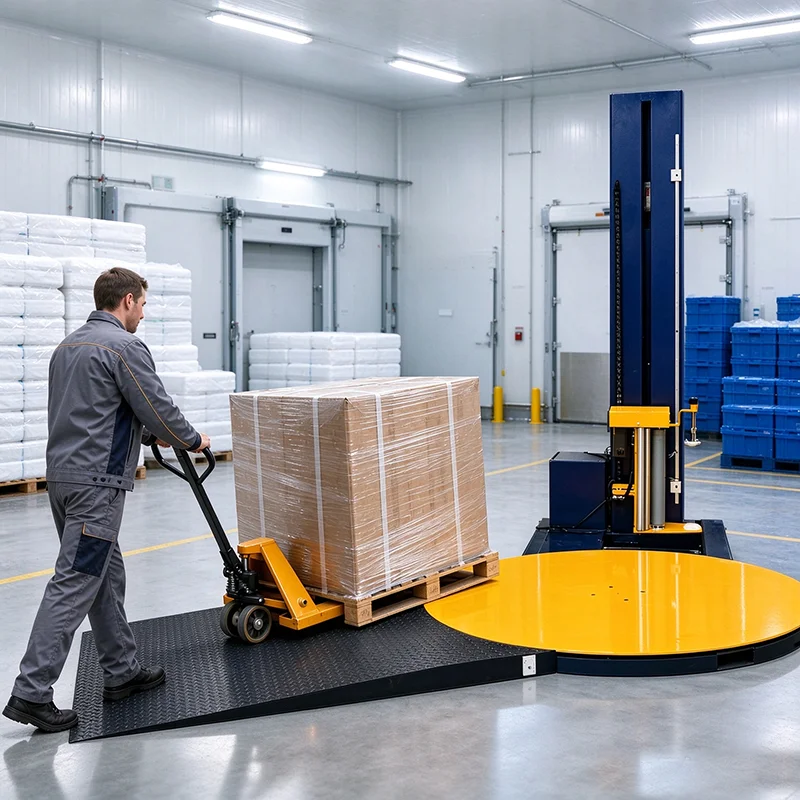 Automatic Pallet Stretch Wrapper Custom Wrapping Program Turntable Pallet Wrapping Machine Available