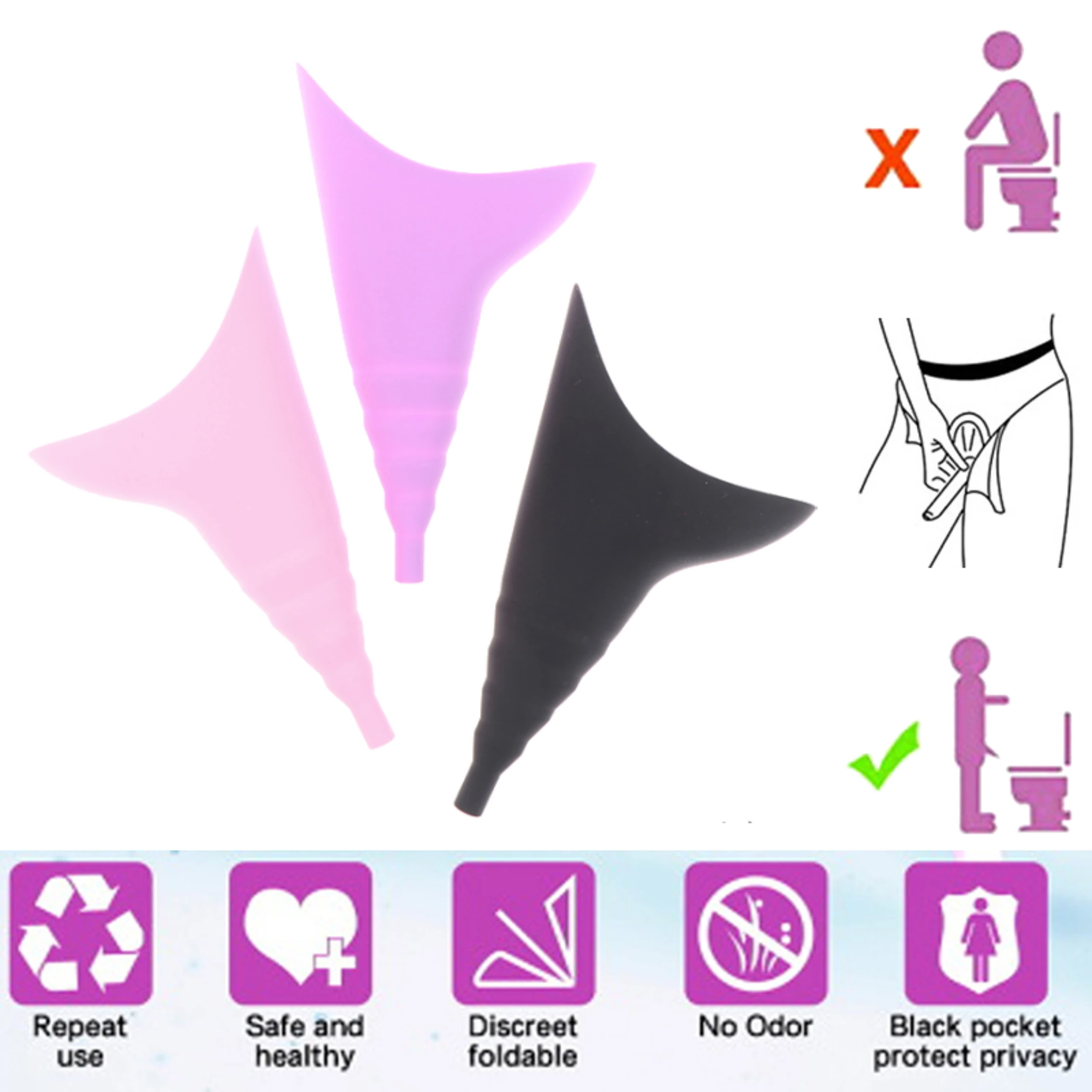 

Portable Reusable Urinal Funnel Female Woman Ladies She Urinal Urine Wee Funnel Camping Travel Loo Uk For Convenient travel