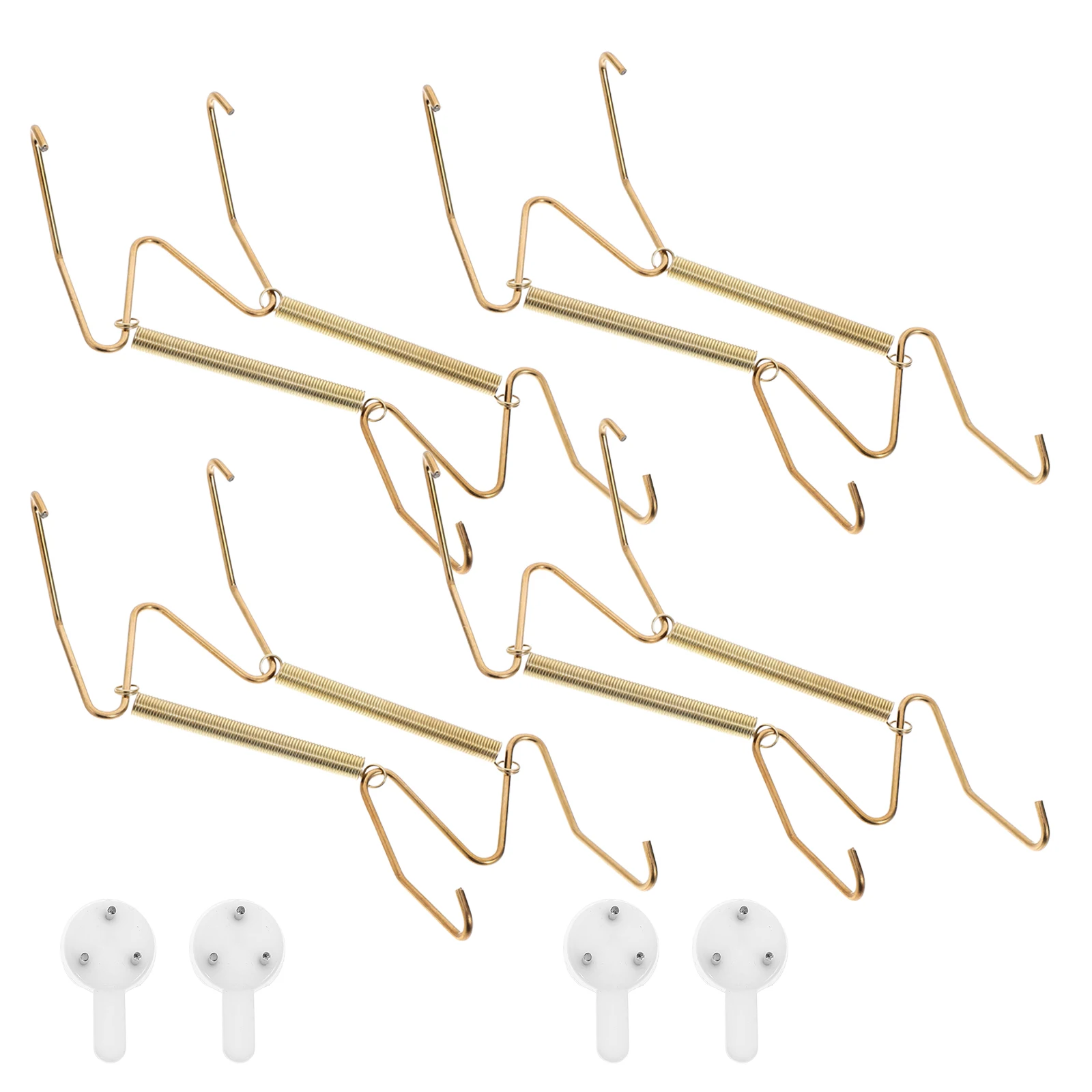 

4 Pcs Spring Hooks for Plates Metal Coated Rust Resistant Expandable Lightweight Fits 7 to 9 Inch Round