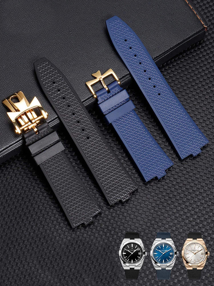 Bracelet de montre en caoutchouc fluoré à démontage rapide, pour Vacheron Constantin série VC 4500V 5500V 7900V, Interface convexe, bracelet de montre de 7mm