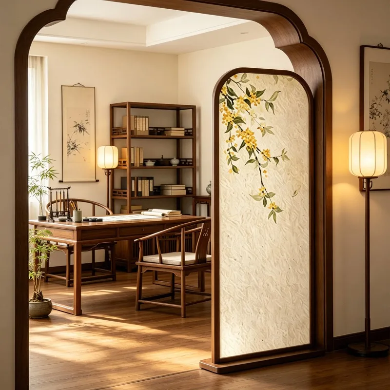 Medieval solid wood screen partition, the living room is facing the entrance door,seat screen,iving room blocks