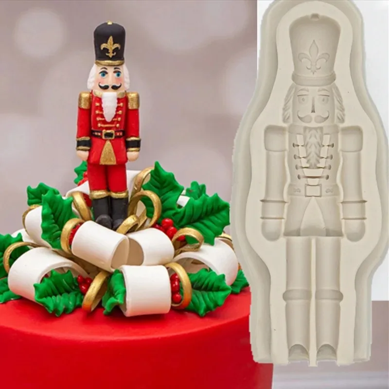 Nutcracker Soldier Silicone Mold For Resin Crafts Cake Fondant Chocolate Candy Xmas Dessert Baking Decoration DIY Tool