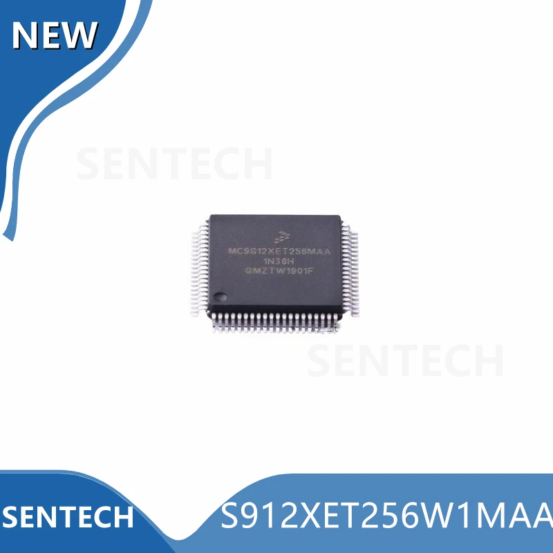 5PCS/LOT 100% New Original S912XET256W1MAA QFP-80 16-bit MCU, S12X Core, 256KB Flash, 50MHz,  Automotive Qualified