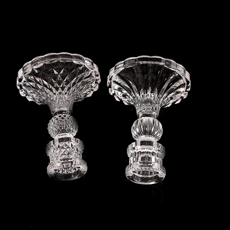 Vintage Glass Candle Holder Clear Candlestick for Home Wedding Ornament