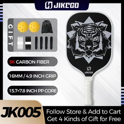 JIKEGO 3K Carbon Fiber Pickleball Paddle Set 16mm Racquet Pickle Ball Racket Professional Lead Tape Cover