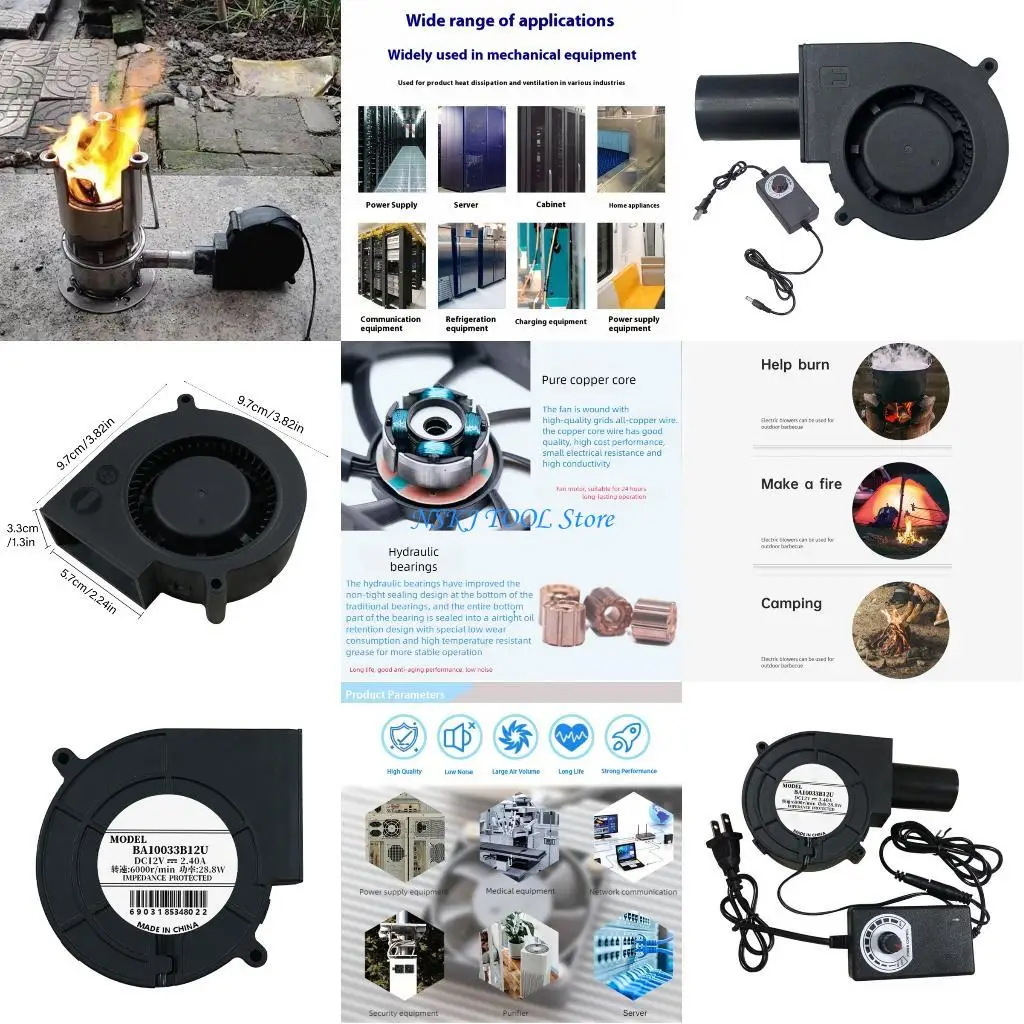 

L8RC Adapter Blower For Indoor Outdoor Use With Fires Starting Equipment Ventilation Systems
