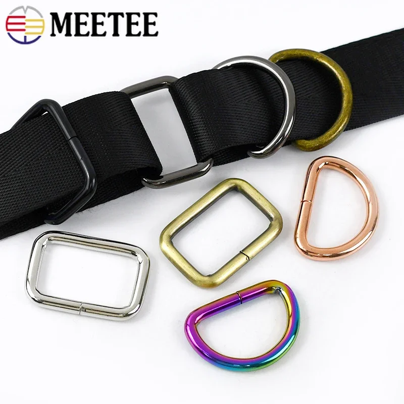 10Pcs Metal Bag Buckle 16-50mm D Ring Buckles for Strap Webbing Belt Hooks Dog Collar Connector Clasp DIY Hardware Accessories