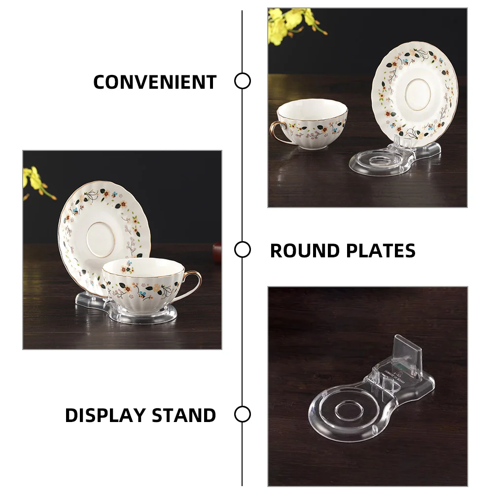 Tray Rack Plate Easel Stands for Display Ornament Picture Acrylic Holder with Saucer