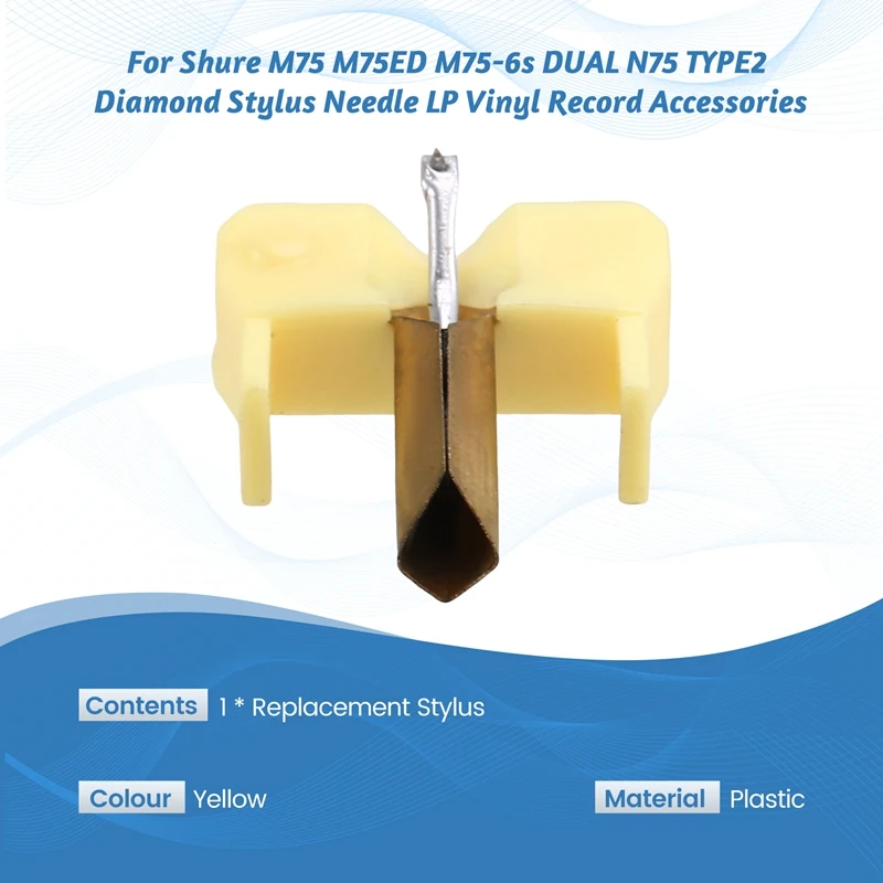 New-A47Q-For Shure M75 M75ED M75-6S DUAL N75 TYPE2 Diamond Stylus Needle LP Vinyl Record Accessories