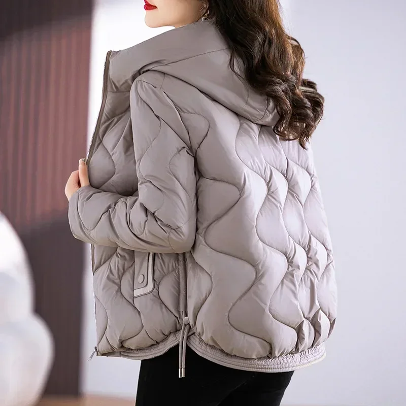 Winner Jackets Warm Coat New Women Clothing Korean Chic Hooded Quilted Jacket Cotton Parkas Harajuku Vintage Streetwear Coat