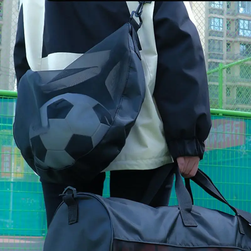 

Mesh Ball Bag Breathable Mesh Ball Storage Bag Thicken Sling Net Carry Bag Large Capacity Small Sling Back Bag Sport Game Ball