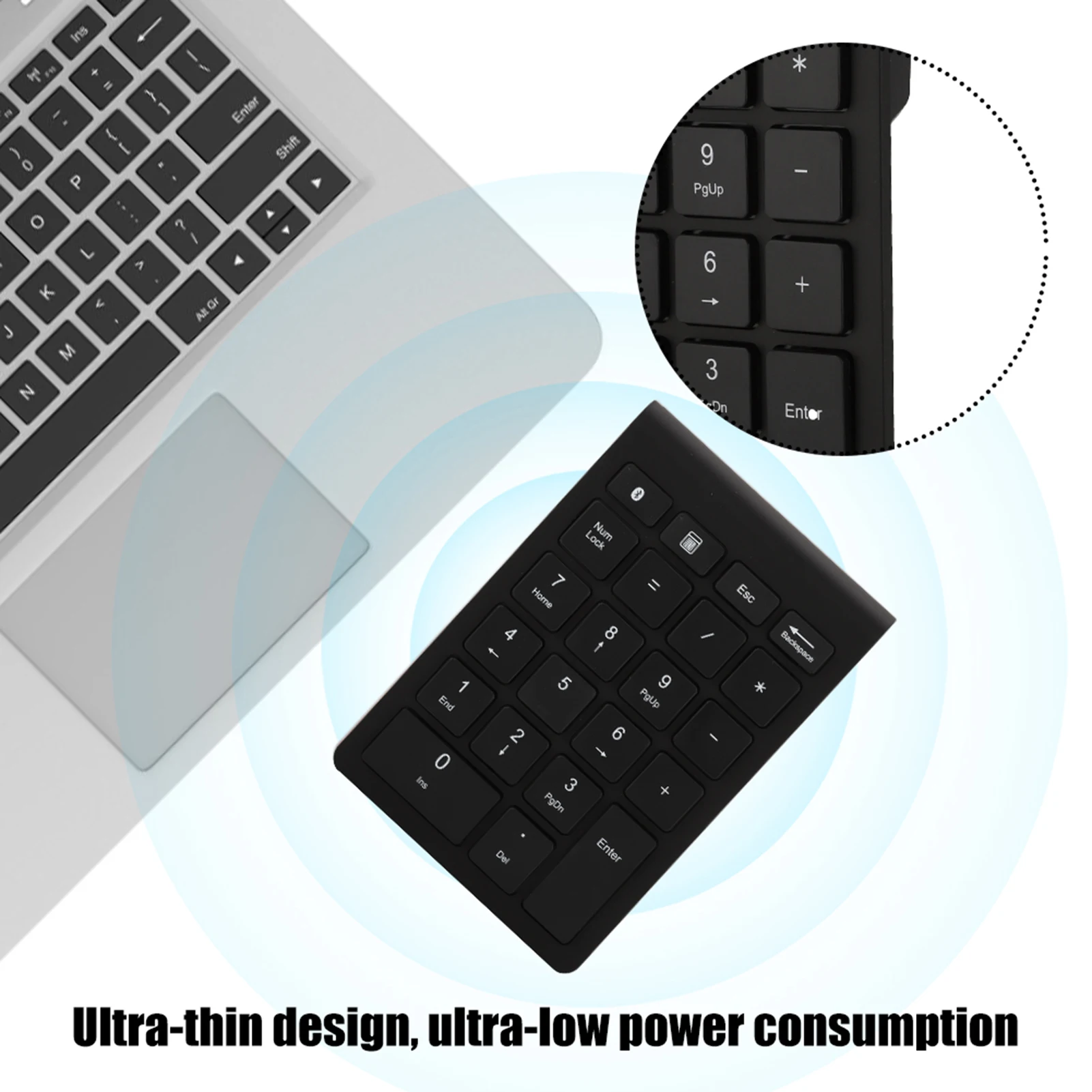 BT304 22 Keys Numeric Keypad Wireless Mini Keyboard Compatible with Bluetooth 5.0 Wireless Keyboard Mini Keyboard Numeric Keypad