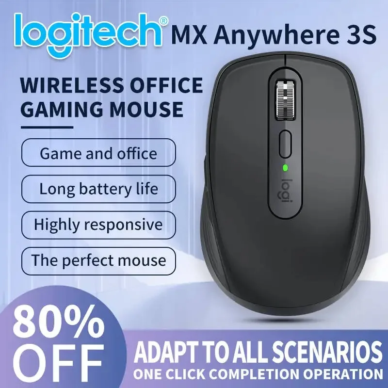 

Logitech MX Anywhere 3S: Эргономичная мышь с изогнутыми кнопками, бесшумным колесом прокрутки MagSpeed и защитой от скольжения для более тихой работы в офисе