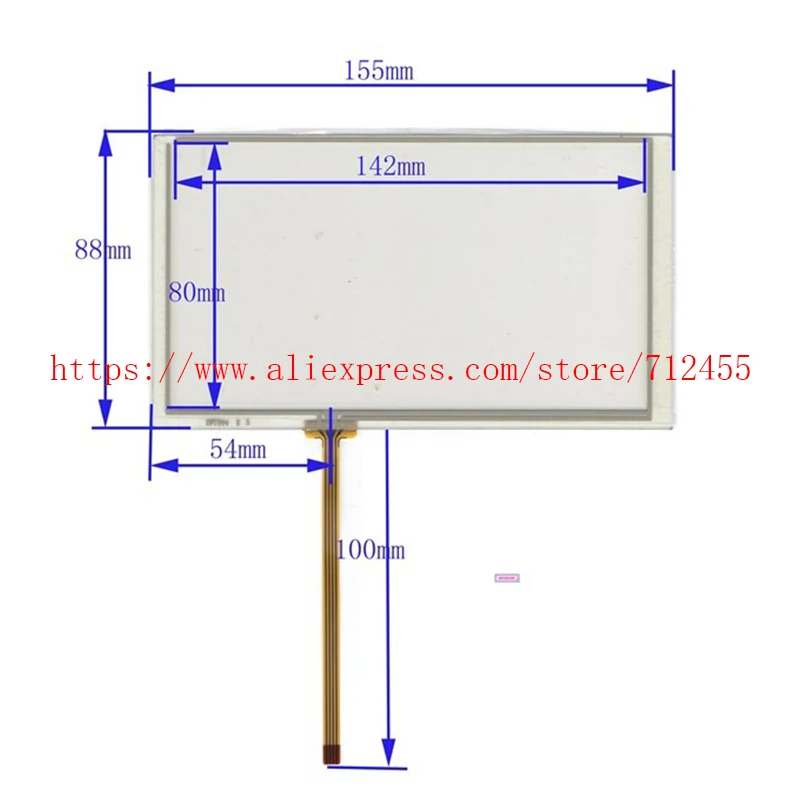 6.2 inch 4 wire 155mm*88mm resistive touch screen For  Pioneer car DVD navigation screen 155*88mm touch