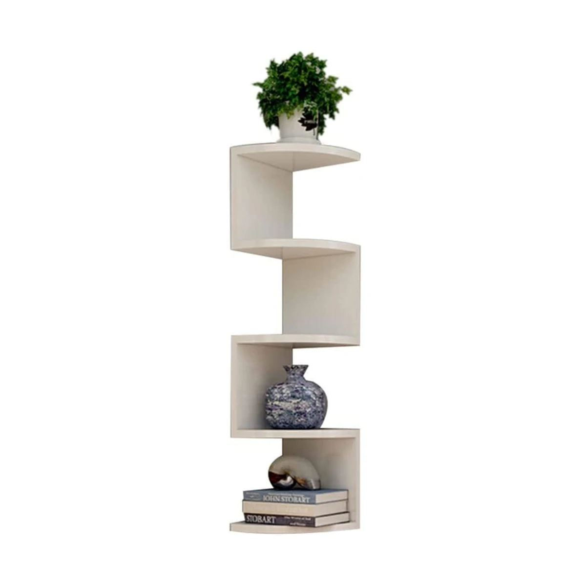 

Five Layer White Storage Rack Creative Household Triangular Wall Hanging Corner Bookshelf 1PCS