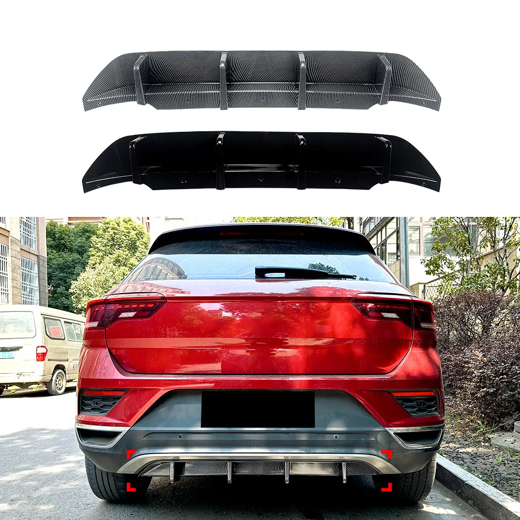 

For Volkswagen Tango T-Roc Standard Edition 2018-2022 Car Rear Bumper Diffuser Splitter Spoiler Rear Valance Trims