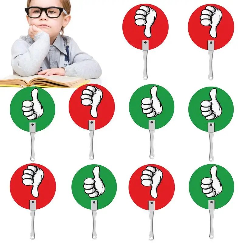 

10Pcs/set Color Thumbs Paddles Yes No Paddles Classroom Event Interaction Signs for Classroom Activities Meeting Assessment