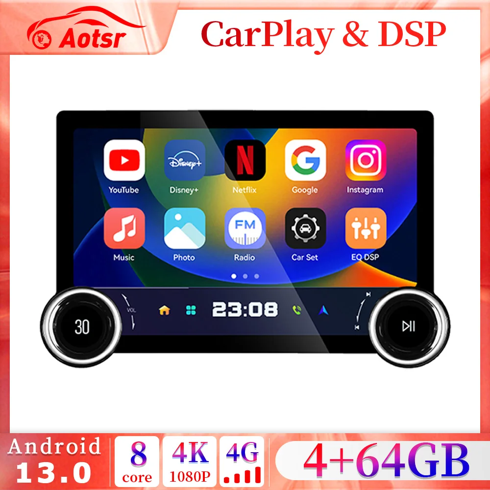 

11.8 inch 2K IPS Screen android 13.0 AutoRadio Universal Car radio GPS Navi multimedia player Stereo carplay Head Unit Receiver