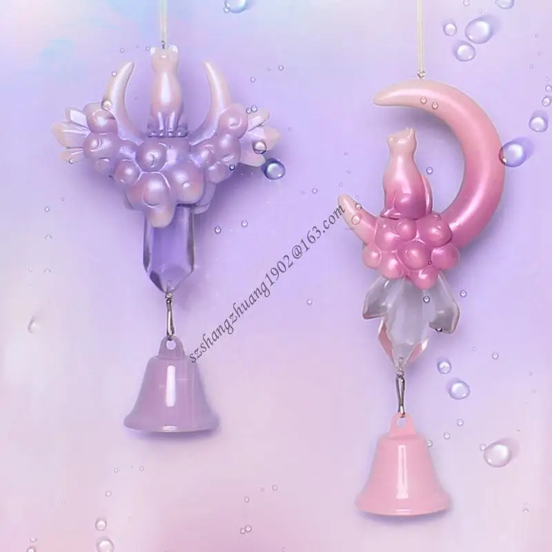 

Q6RB Кристаллическая эпоксидная смола плесень милый звездный для кошачьей лунный котенок подвесной подвесной литейный кастинг