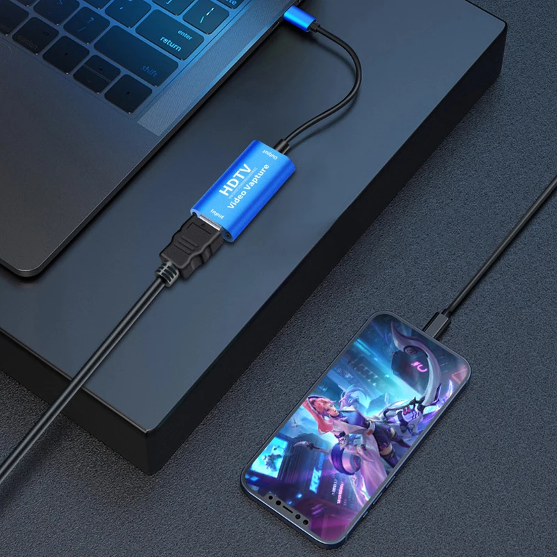 USB نوع C 3.1 إلى HDMI-متوافق فيديو بطاقة التقاط الصوت والفيديو 4K 1080P USB-C HD فيديو المنتزع للكمبيوتر لعبة كاميرا تسجيل البث المباشر