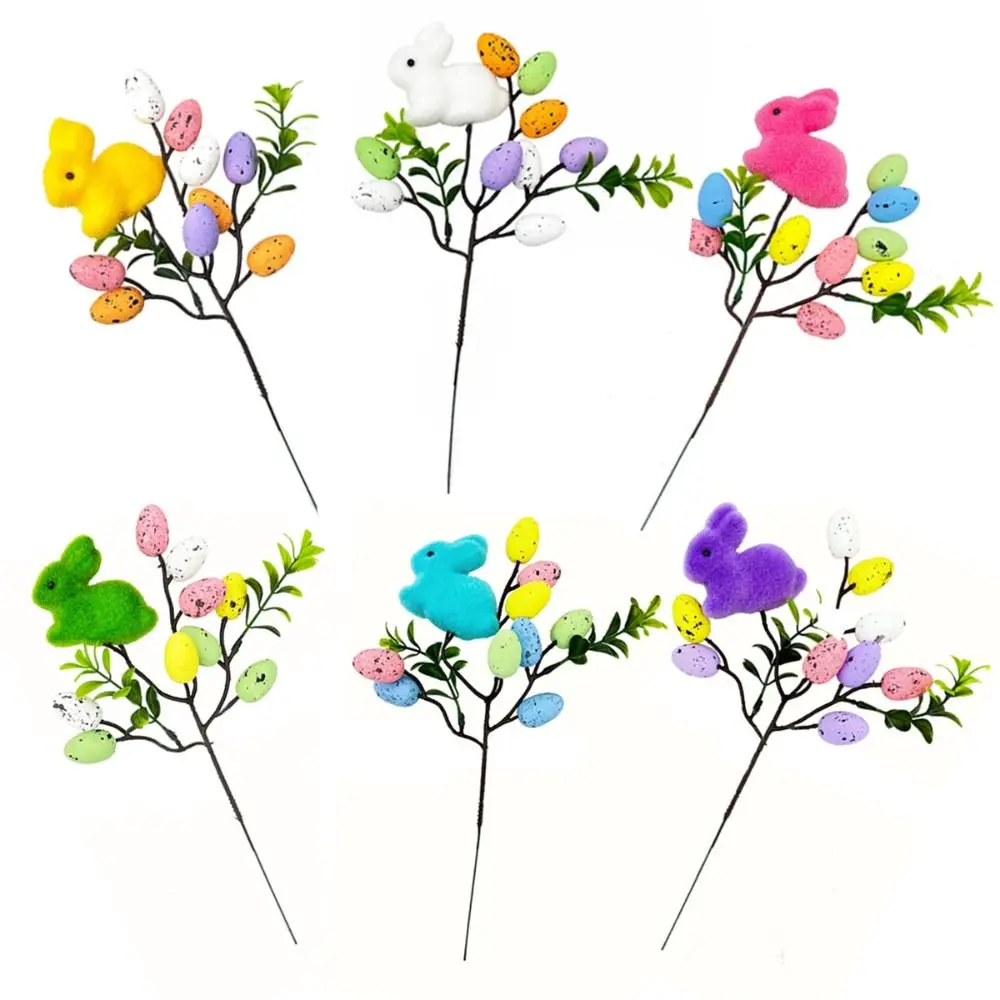 

New Foam Eggs Tree Branch Colorful Artificial Painting Foam Egg Simulation DIY Easter Egg Bouquets Festival Party